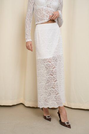 SL-ARTMON: Гіпюрова біла спідниця ARTMON 275.2 - фото 3