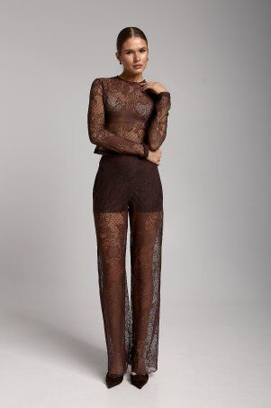 SL-ARTMON: Шоколадний гіпюровий лонгслів ARTMON 574.1 - фото 2