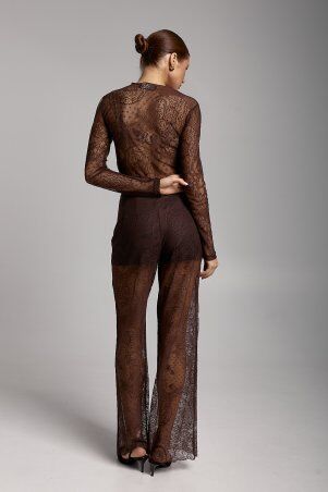 SL-ARTMON: Шоколадний гіпюровий лонгслів ARTMON 574.1 - фото 3