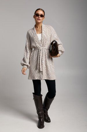 SL-ARTMON: Бежевий кардиган ARTMON із трикотажу з ворсом 579.2 - фото 3