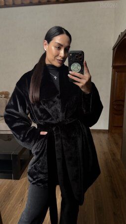 PEONY: Шуба №1 Чёрного Цвета Из Эко Меха 1501261 - фото 2