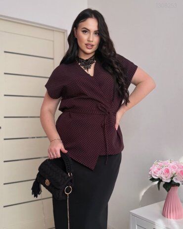 PEONY: Жилет 4-У В Красній Горошек На Запах 1308253 - фото 5