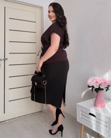 PEONY: Жилет 4-У В Красній Горошек На Запах 1308253 - фото 6