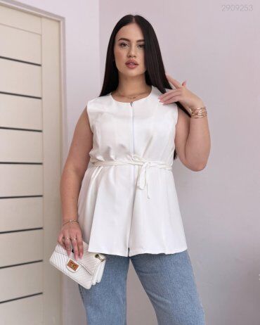 PEONY: Жилет №5-Умолочного Цвета С Застёжкой На Молнию 2909253 - фото 2