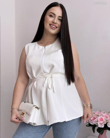 PEONY: Жилет №5-Умолочного Цвета С Застёжкой На Молнию 2909253 - фото 4