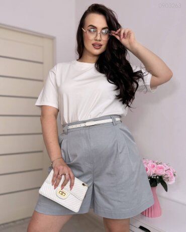 PEONY: Шорты №10 Голубого Цвета С Боковыми Карманами 0903263 - фото 3