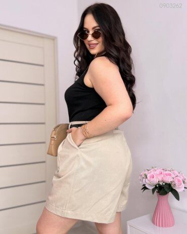 PEONY: Бежевые Шорты №10 С Высокой Посадкой 0903262 - фото 5