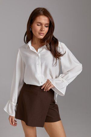 SL-ARTMON: Спідниця-шорти з костюмної тканини шоколадного кольору 273.4 - фото 7