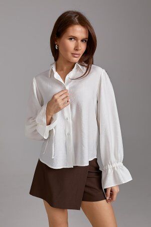 SL-ARTMON: Спідниця-шорти з костюмної тканини шоколадного кольору 273.4 - фото 8