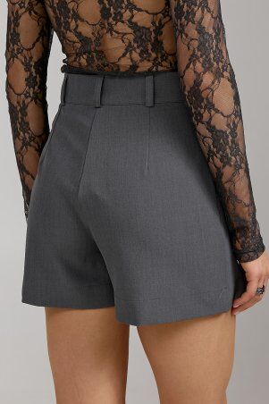 SL-ARTMON: Спідниця-шорти з костюмної тканини сірого кольору 273.3 - фото 3