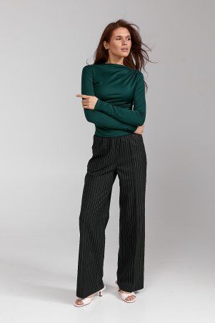 SL-ARTMON: Жіночий лонгслів із драпуванням смарагдового кольору 584.4 - &bullet;фото&bullet; 4