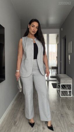 PEONY: Голубой Жилет №11 С Застёжкой На Пуговицы 2203262 - фото 2