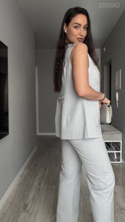 PEONY: Голубой Жилет №11 С Застёжкой На Пуговицы 2203262 - фото 3