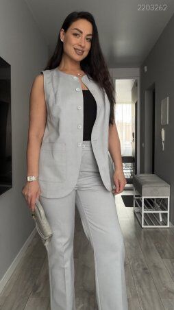 PEONY: Голубые Брюки № 12 Прямого Кроя С Карманами 2103262 - фото 2