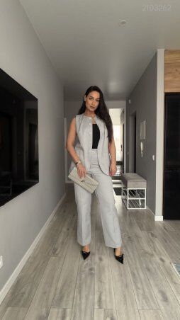 PEONY: Голубые Брюки № 12 Прямого Кроя С Карманами 2103262 - фото 3