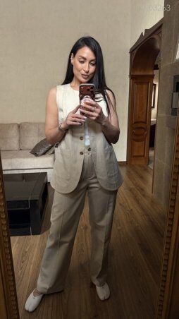 PEONY: Бежевые Брюки №12 Прямого Кроя С Карманами 2103263 - фото 2