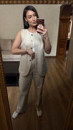 PEONY: Бежевый Жилет №11 А-Силуэта 2203263 - фото 2