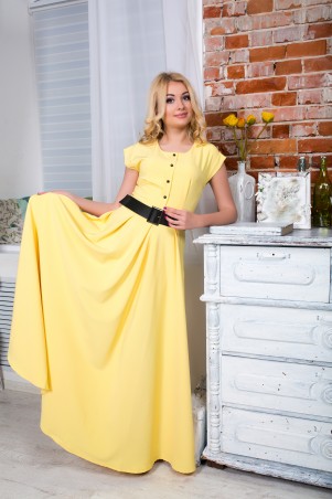 InRed: Желтое длинное платье "Pretty women" 7096 - фото 4