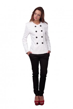 Lilo: Белый классический пиджак с черными пуговицамиo 0531 - фото 1
