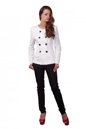 Lilo: Белый классический пиджак с черными пуговицамиo 0531 - фото 2