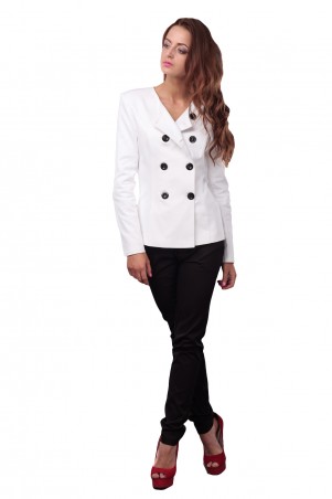 Lilo: Белый классический пиджак с черными пуговицамиo 0531 - фото 3