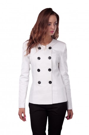 Lilo: Белый классический пиджак с черными пуговицамиo 0531 - фото 4
