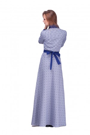 Lilo: Длинное синее платье в клетку 0598 - фото 5