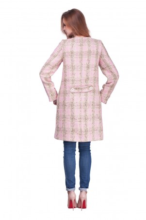 Lilo: Нежно-розовое осеннее пальто в клетку 0611 - фото 5