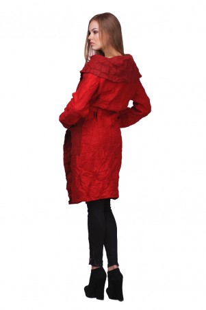 Lilo: Ультрамодное красное пальто «Жатка» на запах 01816 - фото 4