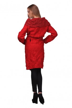 Lilo: Ультрамодное красное пальто «Жатка» на запах 01816 - фото 5