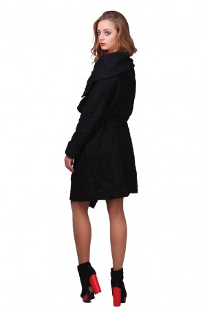 Lilo: Ультрамодное черное пальто «Жатка» на запах 01783 - фото 10