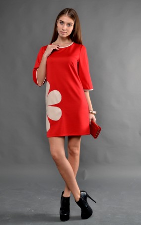 TessDress: Стильное женское платье "Ромашка" red 1234 - фото 1
