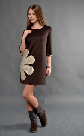 TessDress: Стильное женское платье "Ромашка" brown 1235 - фото 1