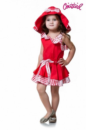 Kids Couture: Платье красное в горох 21500 - фото 1