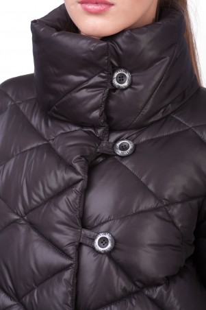 Lilo: Черная куртка пуховик на пуговицах Lilo 01887 - фото 4