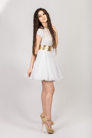 Salma: Платье Белое Золото - фото 4
