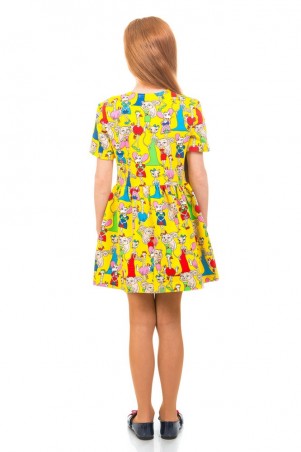 Kids Couture: Платье 16-17-1 желт.кошки 1617108104 - фото 1
