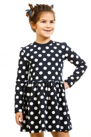 Kids Couture: Платье синее д/р белый горох 16-07 7116171157 - фото 13
