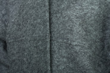 Lilo: Серое шерстяное пальто «бочонок» с клешными рукавами 02026 - фото 5