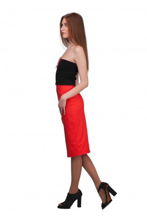 Lilo: Красная юбка-карандаш из коттона 01915 - фото 4