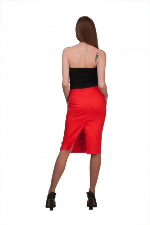 Lilo: Красная юбка-карандаш из коттона 01915 - фото 5
