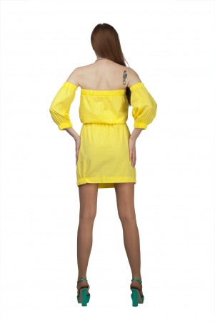 Lilo: Короткое желтое платье со съемными рукавами 01993 - фото 6