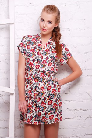 Zefir: Платье -рубашка с кнопками Folk - фото 1
