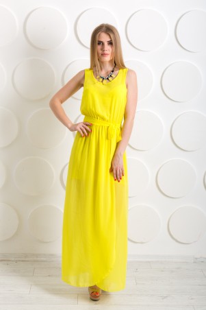 InRed: Длинное платье из шифона "Дайкири" желтое 7200 - фото 1