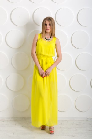 InRed: Длинное платье из шифона "Дайкири" желтое 7200 - фото 2