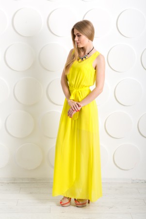 InRed: Длинное платье из шифона "Дайкири" желтое 7200 - фото 3