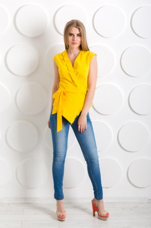 InRed: Блуза с запахом "Серсея" желтая 7207 - фото 1