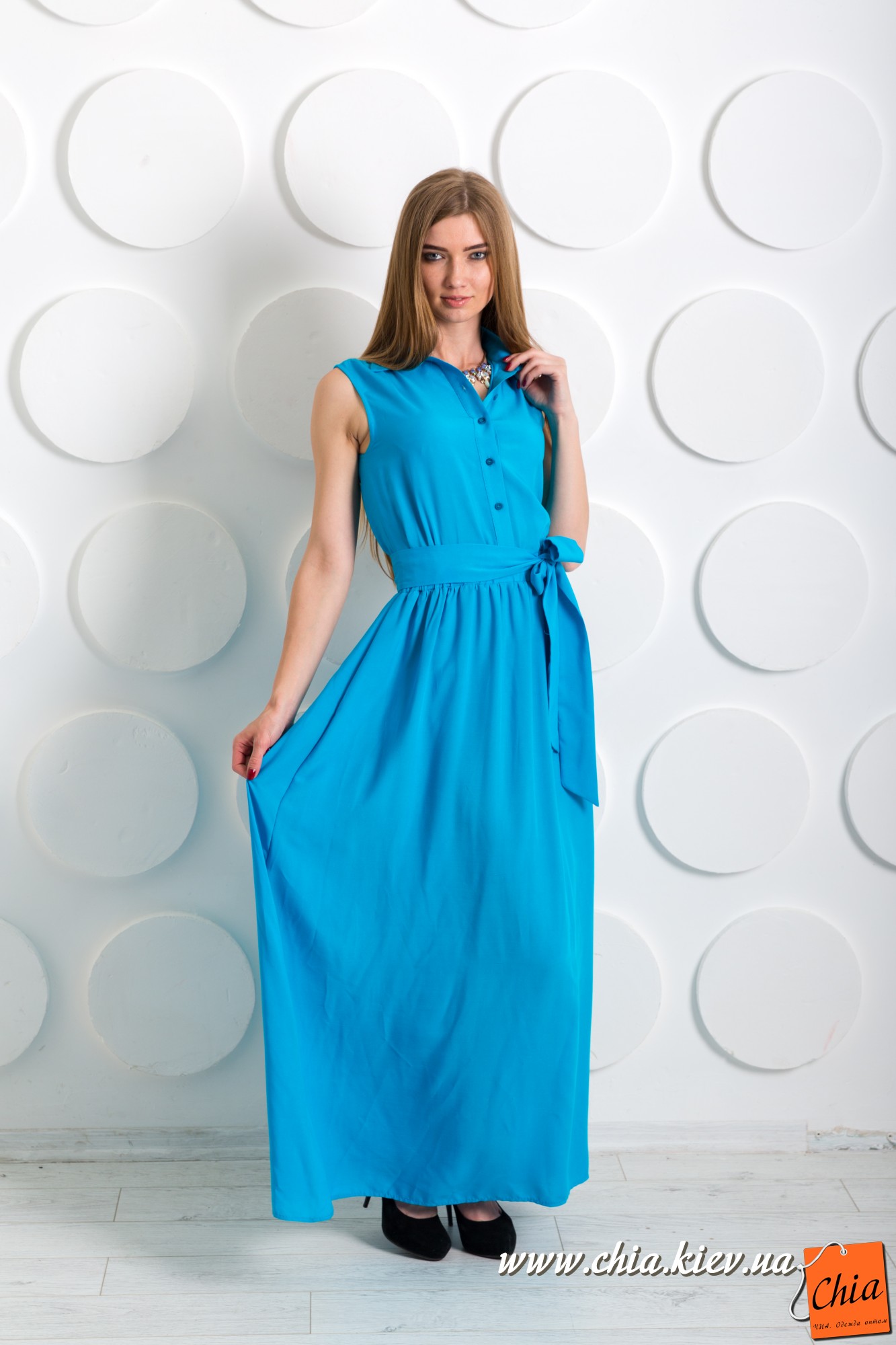 Платье-рубашка "Сильвия" бирюзовое