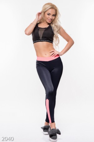 ISSA PLUS: Спортивные штаны 2040_черный/розовый - фото 1