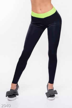 ISSA PLUS: Спортивные штаны 2040_черный/салатовый - фото 1
